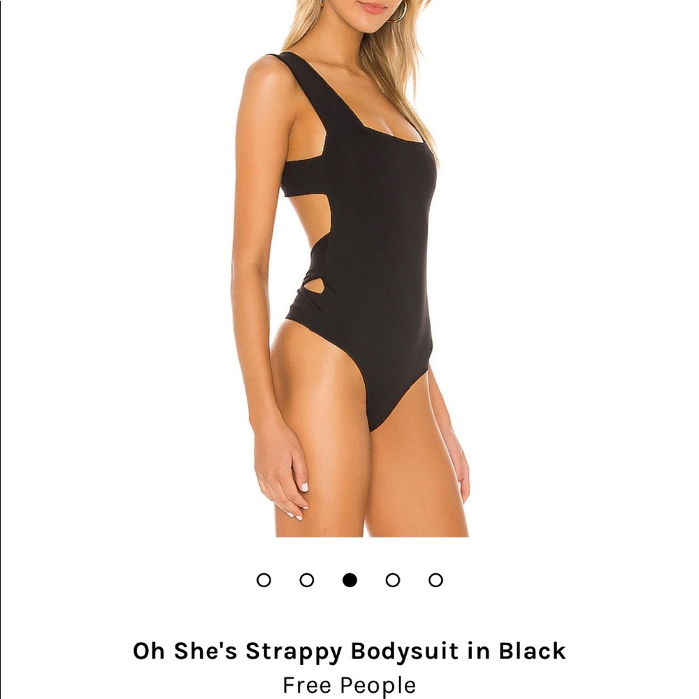 Free People Oh She’s Strappy Bodysuit in Black